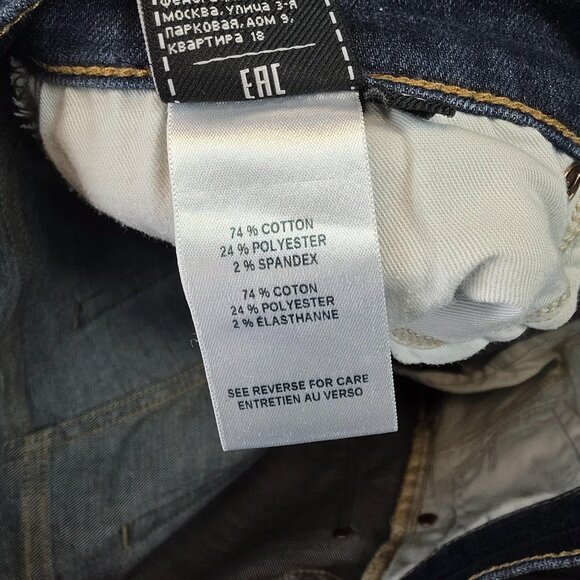 7 For All Mankind Jeans Mens 31 Dark Wash Slimmy Slim Straight Stretch Denim - Picture 14 of 15